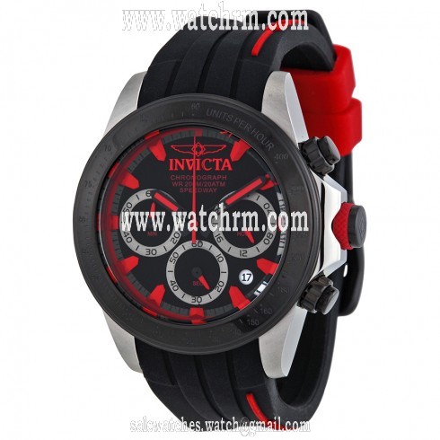 Invicta Speedway Chronograph Black Dial Black Silicone Men's Watch 17190