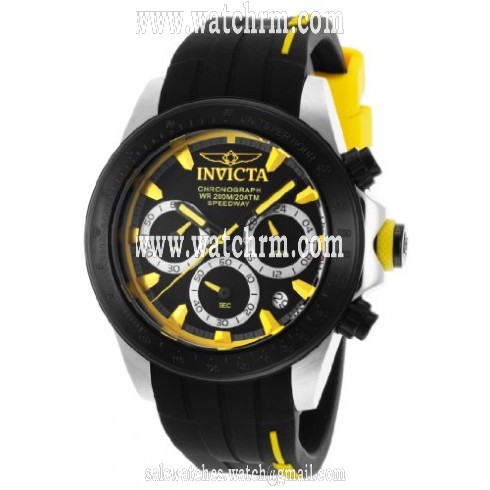 Invicta Speedway Chronograph Black Dial Black Silicone Men's Watch 17191