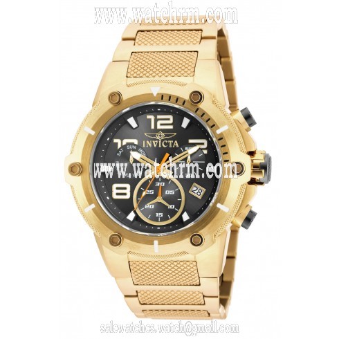 Invicta Speedway Chronograph Black Dial Gold Ion-plated Men's Watch 19530
