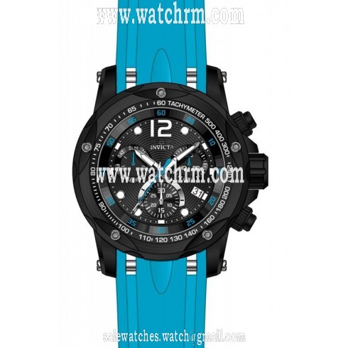 Invicta Speedway Chronograph Black Dial Light Blue Polyurethane Men's Watch 20075