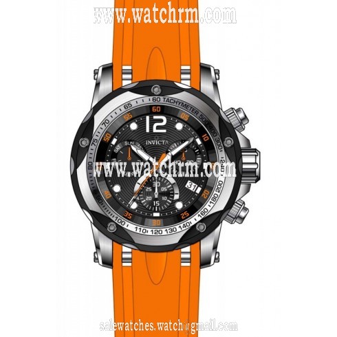 Invicta Speedway Chronograph Black Dial Orange Polyurethane Men's Watch 20072