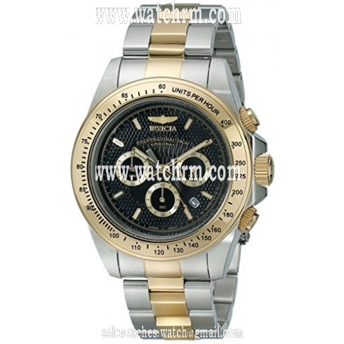Invicta Speedway Chronograph Black Dial Two-tone Stainless Steel Men's Watch 18393
