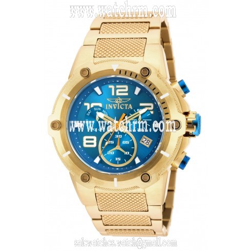 Invicta Speedway Chronograph Blue Dial Gold Ion-plated Men's Watch 19532