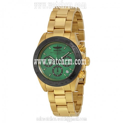 Invicta Speedway Chronograph Green Dial Gold-tone Men's Watch 17315