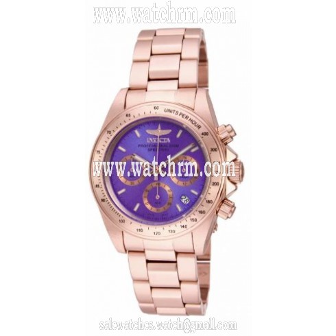 Invicta Speedway Chronograph Purple Dial Rose Gold Ion-plated Ladies Watch 16659