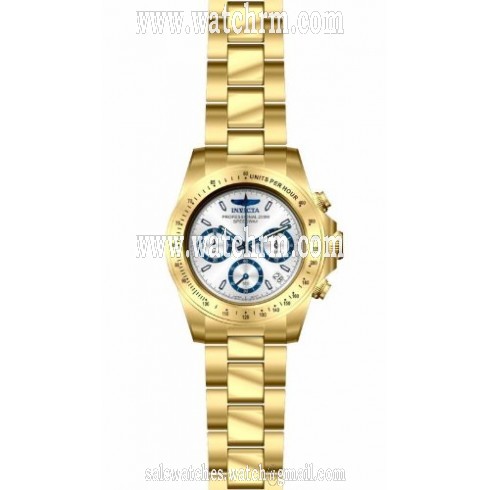 Invicta Speedway Chronograph Silver Dial Gold-plated Men's Watch 17312