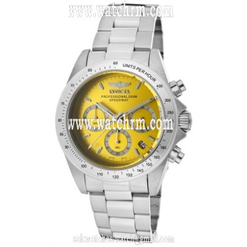 Invicta Speedway Chronograph Yellow Dial Stainless Steel Men's Watch 14383