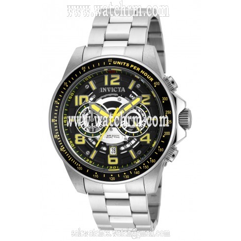 Invicta Speedway Dual Time Black Dial Stainless Steel Men's Watch 19282