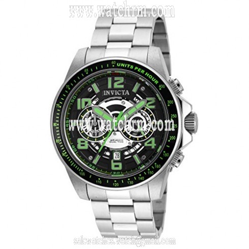 Invicta Speedway Dual Time Black Skeleton Dial Stainless Steel Men's Watch 19285