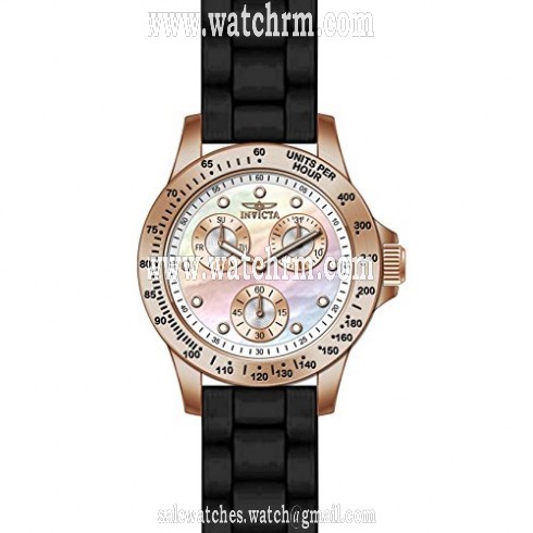 Invicta Speedway Multi-Function Mother of Pearl Dial Black Silicone Ladies Watch 21986