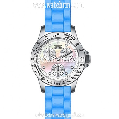 Invicta Speedway Multi-Function Mother of Pearl Dial Blue Silicone Ladies Watch 21970