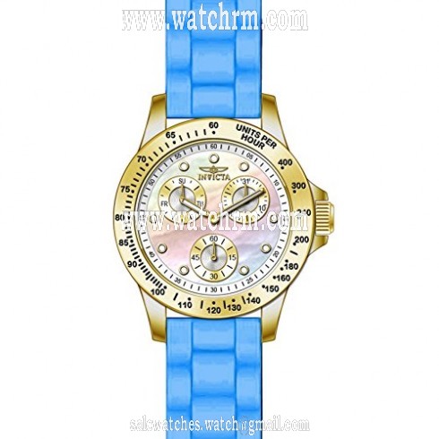 Invicta Speedway Multi-Function Mother of Pearl Dial Blue Silicone Ladies Watch 21979