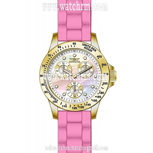 Invicta Speedway Multi-Function Mother of Pearl Dial Pink Silicone Ladies Watch 21982
