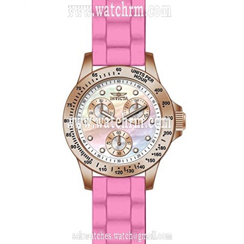 Invicta Speedway Multi-Function Mother of Pearl Dial Pink Silicone Ladies Watch 21993