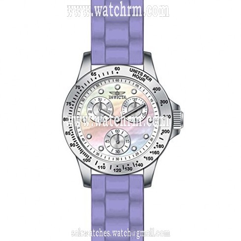 Invicta Speedway Multi-Function Mother of Pearl Dial Purple Silicone Ladies Watch 21969
