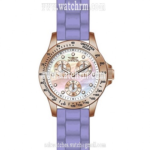 Invicta Speedway Multi-Function Mother of Pearl Dial Purple Silicone Ladies Watch 21988