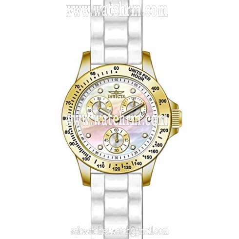 Invicta Speedway Multi-Function Mother of Pearl Dial White Silicone Ladies Watch 21985
