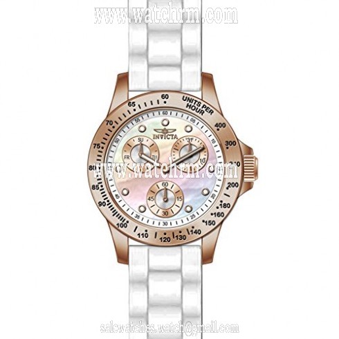 Invicta Speedway Multi-Function Mother of Pearl Dial White Silicone Ladies Watch 21995