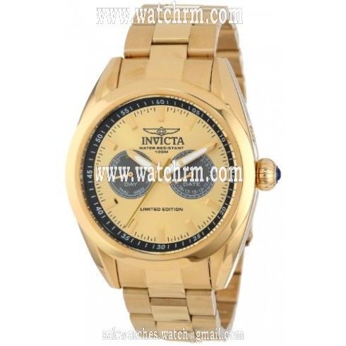 Invicta Speedway Multi-Function Rose Dial 18kt Gold-plated Men's Watch 14704