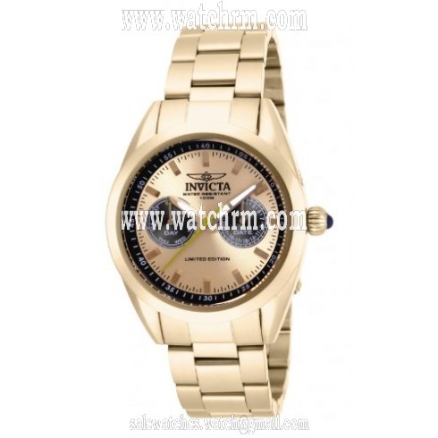 Invicta Sreedway Multi-Function Champagne Dial Gold-tone Men's Watch 14707