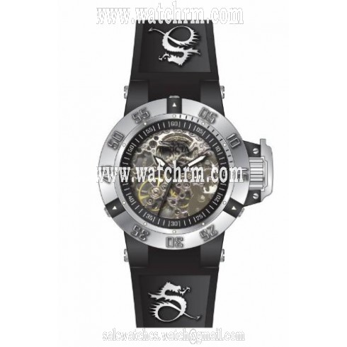 Invicta Subaqua Black Skeleton Dial Back Silicone Ladies Watch 16777
