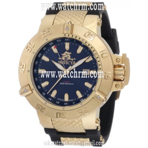 Invicta Subaqua Blue Dial Black Leather Men's Watch 1150
