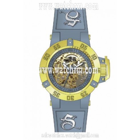 Invicta Subaqua Blue Skeleton Dial Yellow Silicone Ladies Watch 16787