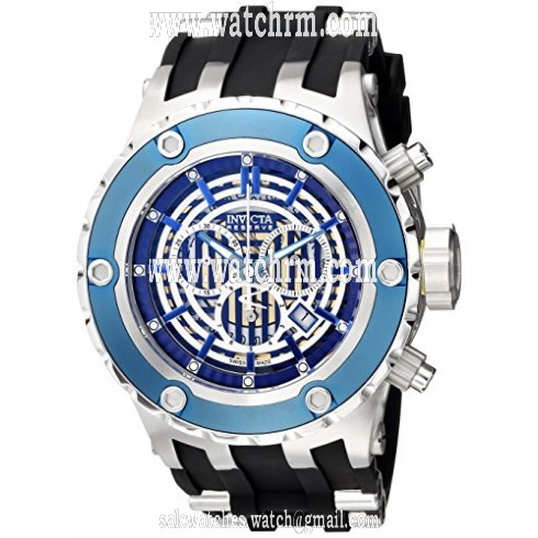 Invicta Subaqua Blue Skeletonized Dial Black Black Rubber Men's Watch 16832