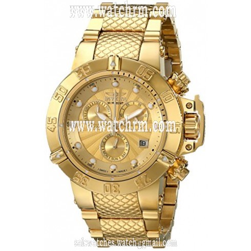 Invicta Subaqua Chronograpg Gold Dial 18kt Gold-plated Men's Watch 16699