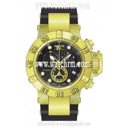 Invicta Subaqua Chronograph Black Dial Black Polyurethane Men's Watch 15799