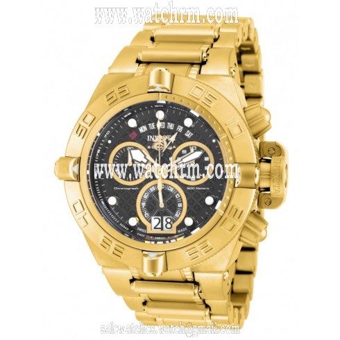 Invicta Subaqua Chronograph Black Dial Gold-plated Men's Watch 17607