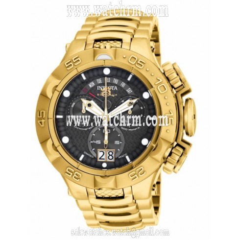 Invicta Subaqua Chronograph Black Dial Gold-plated Men's Watch 17625