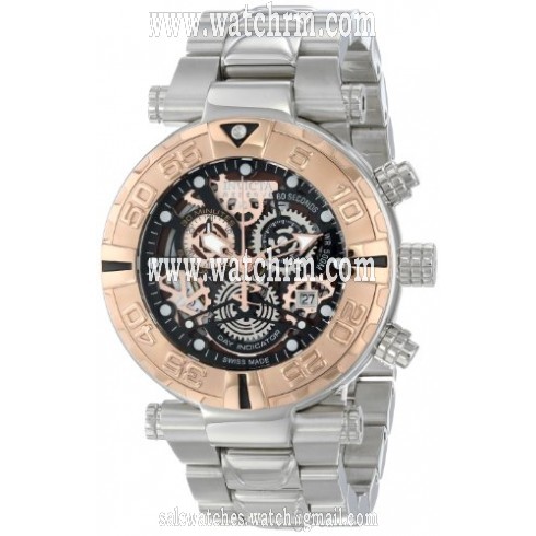 Invicta Subaqua Chronograph Black Skeleton Dial Stainless Steel Men's Watch 15616