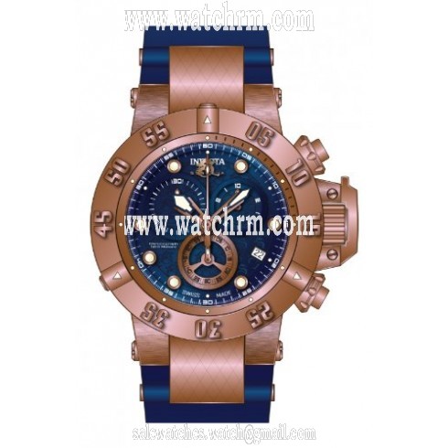 Invicta Subaqua Chronograph Blue Dial Blue Polyurethane Men's Watch 15804