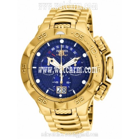 Invicta Subaqua Chronograph Blue Dial Gold-plated Men's Watch 17626