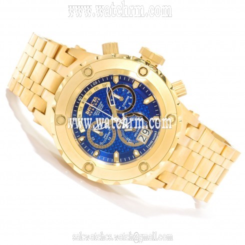 Invicta Subaqua Chronograph Blue Dial Gold-tone PVD Stainless Steel Men's Watch 14469