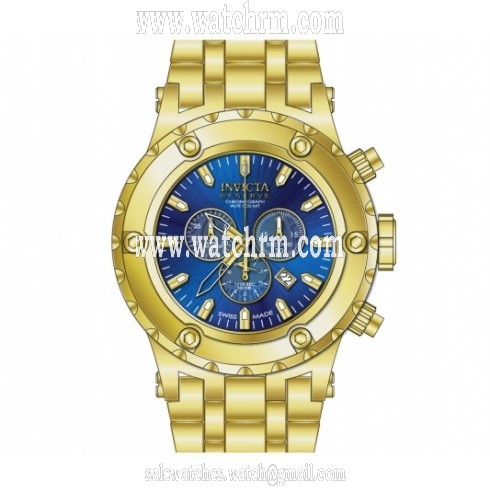 Invicta Subaqua Chronograph Blue Dial Gold-tone PVD Stainless Steel Men's Watch 14507
