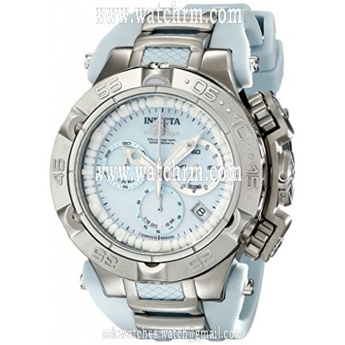 Invicta Subaqua Chronograph Blue Mother of Pearl Dial Blue Silicone Ladies Watch 17233