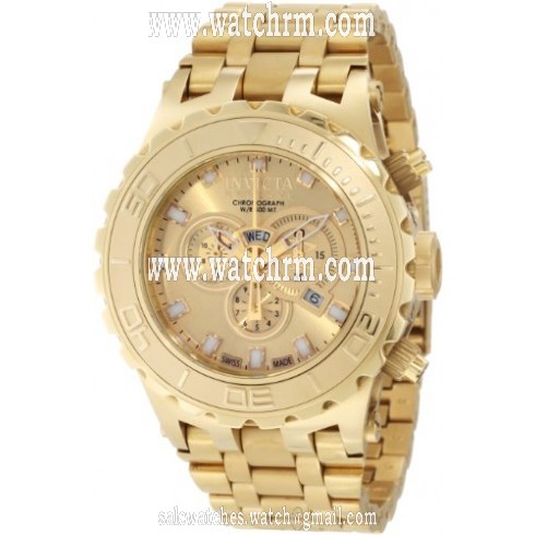 Invicta Subaqua Chronograph Champagne Dial 18kt Gold-plated Men's Watch 6901