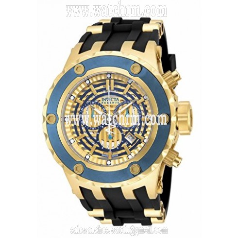 Invicta Subaqua Chronograph Gold Dial Black Silicone Men's Watch 16827