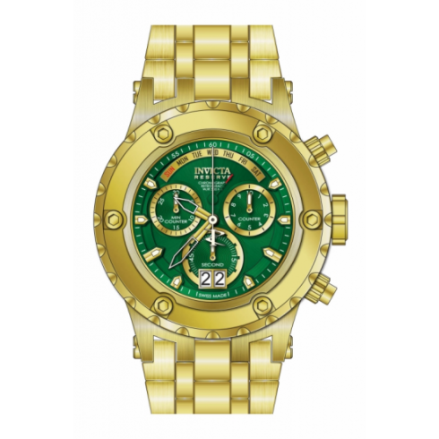 Invicta Subaqua Chronograph Green Dial Gold-plated Men's Wartch 80491