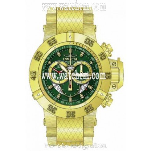 Invicta Subaqua Chronograph Green Mother of Pearl Dial Gold-plated 80530