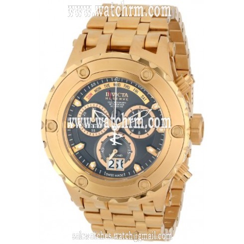 Invicta Subaqua Chronograph Grey Dial 18kt Gold-plated Men's Watch 14470
