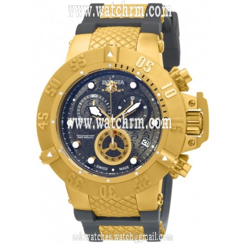 Invicta Subaqua Chronograph Gunmetal Dial Grey Polyurethane Men's Watch 15801