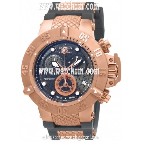 Invicta Subaqua Chronograph Gunmetal Dial Grey Polyurethane Men's Watch 15805
