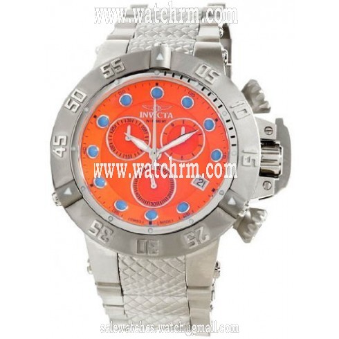 Invicta Subaqua Chronograph Orange Dial Stainless Steel Men's Watch 12726