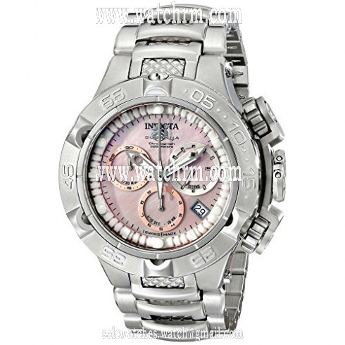 Invicta Subaqua Chronograph Pink Mother of Pearl Dial Stainless Steel Ladies Watch 17220