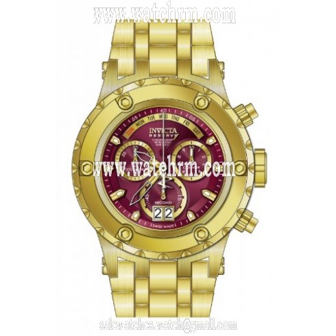 Invicta Subaqua Chronograph Red Dial Gold-plated Men's Wartch 80490