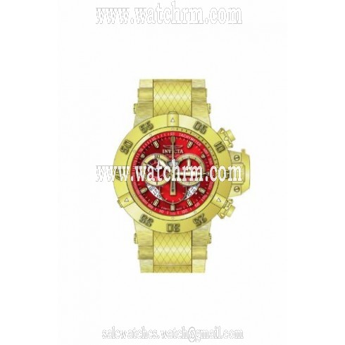 Invicta Subaqua Chronograph Red Dial Gold-plated Men's Watch 80529