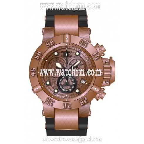 Invicta Subaqua Chronograph Rose Dial Black Polyurethane Men's Watch 15806